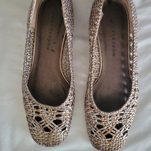 Apostrophe Size 8.5 W Gold & Silver Flats